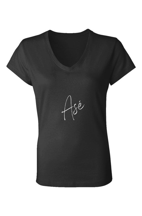 Asé Women's Jersey V-Neck T-Shirt - Black