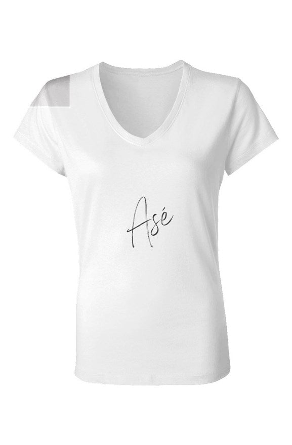 Asé Women's Jersey V-Neck T-Shirt - White